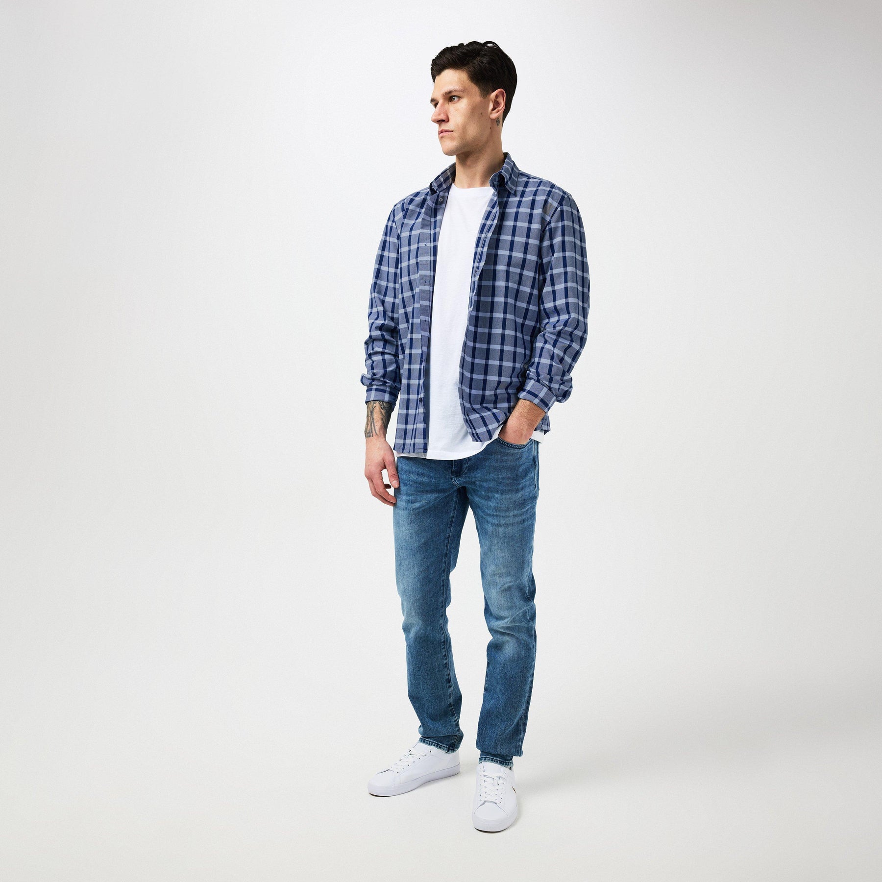 Men's HBB CLiam BD Ck Patterned Long-Sleeve Shirt