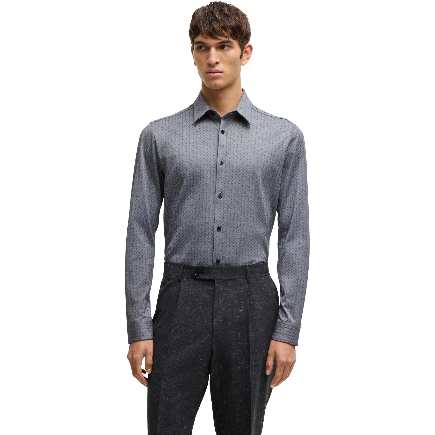 Men's C-Roan-Kent-C1-243 Plain Long-Sleeve Shirt