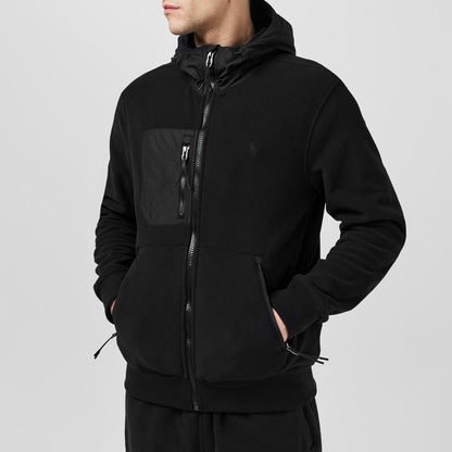 Utility Mixed Media Zipped Hoodie