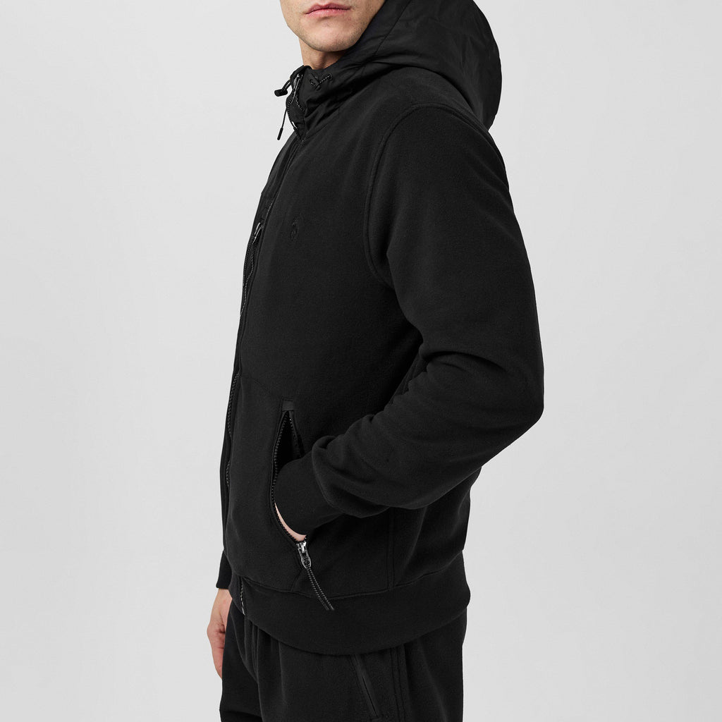 Utility Mixed Media Zipped Hoodie