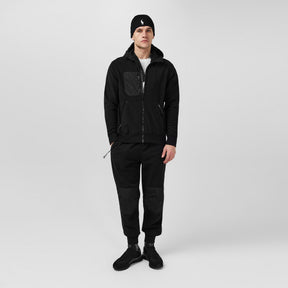 Utility Mixed Media Zipped Hoodie