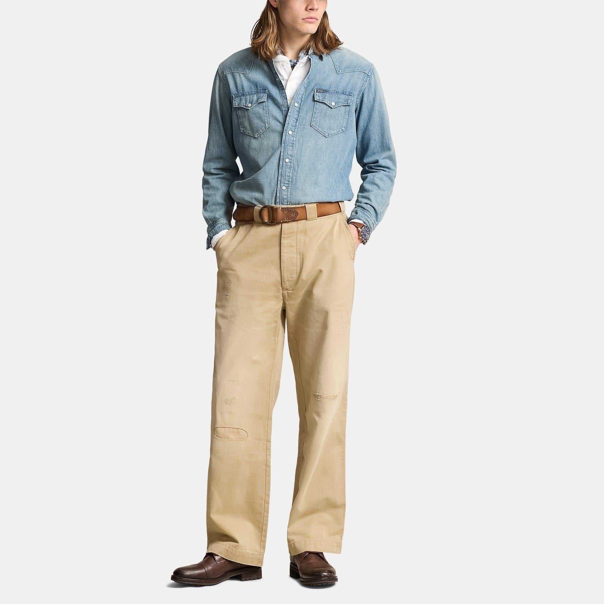Slub Denim Western Shirt