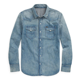 Slub Denim Western Shirt