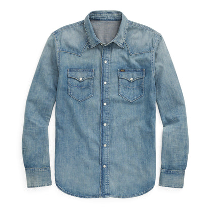 Slub Denim Western Shirt