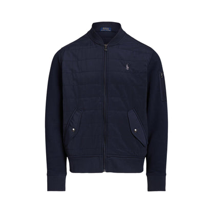 Double Knit Quilted Bomber Jacket
