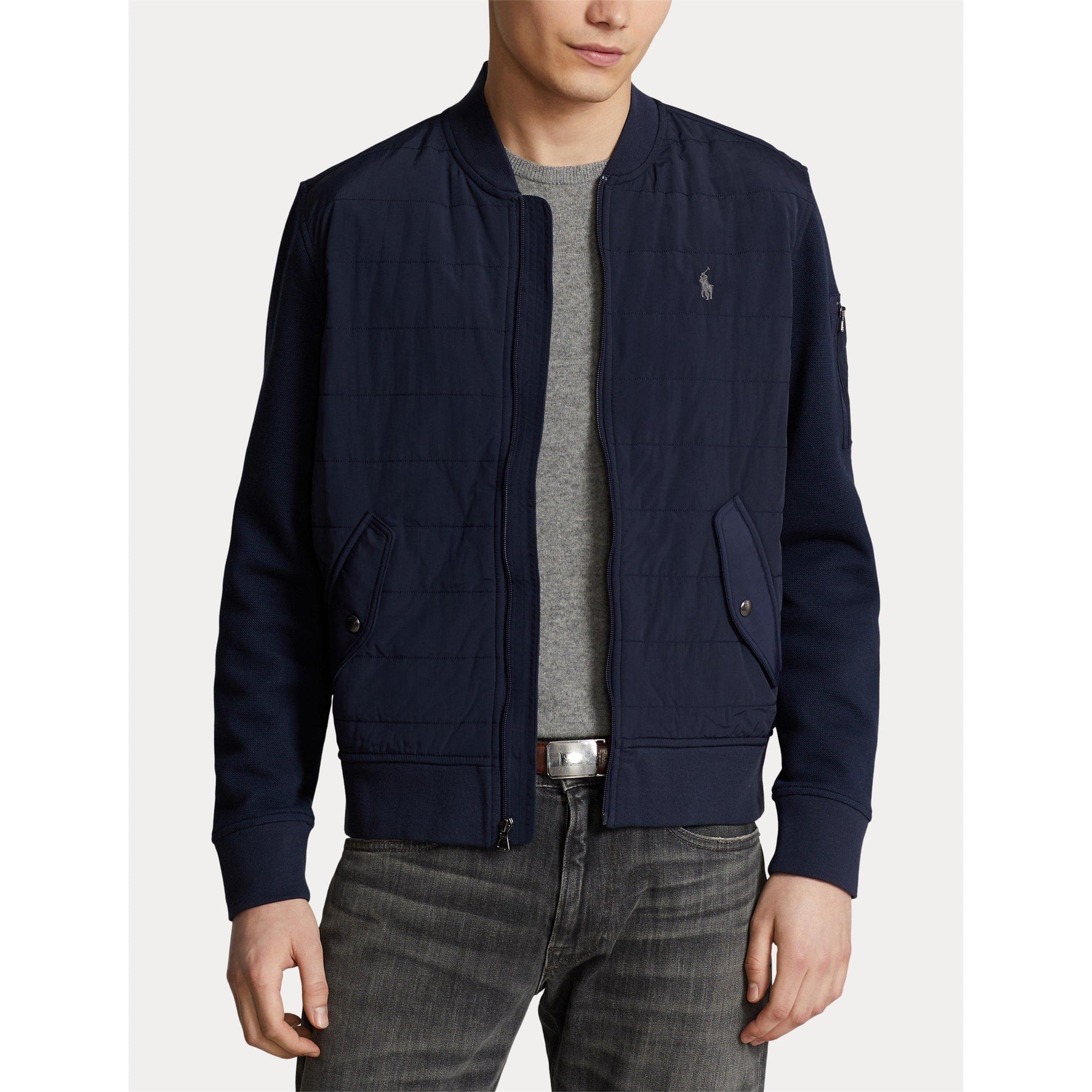 Double Knit Quilted Bomber Jacket