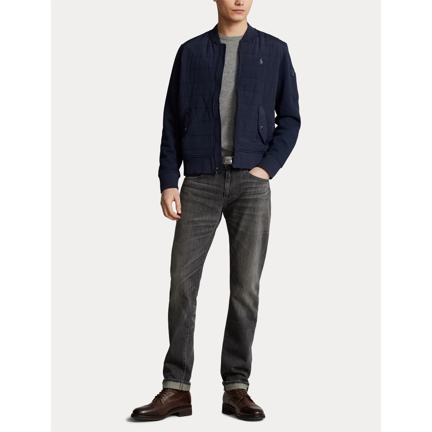 Double Knit Quilted Bomber Jacket