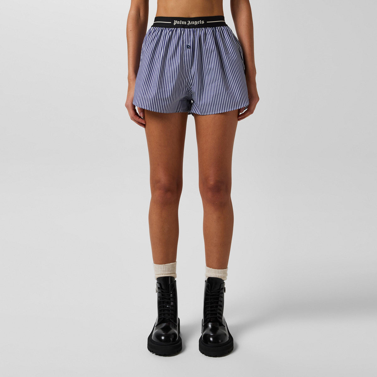 Logo Band Striped Shorts