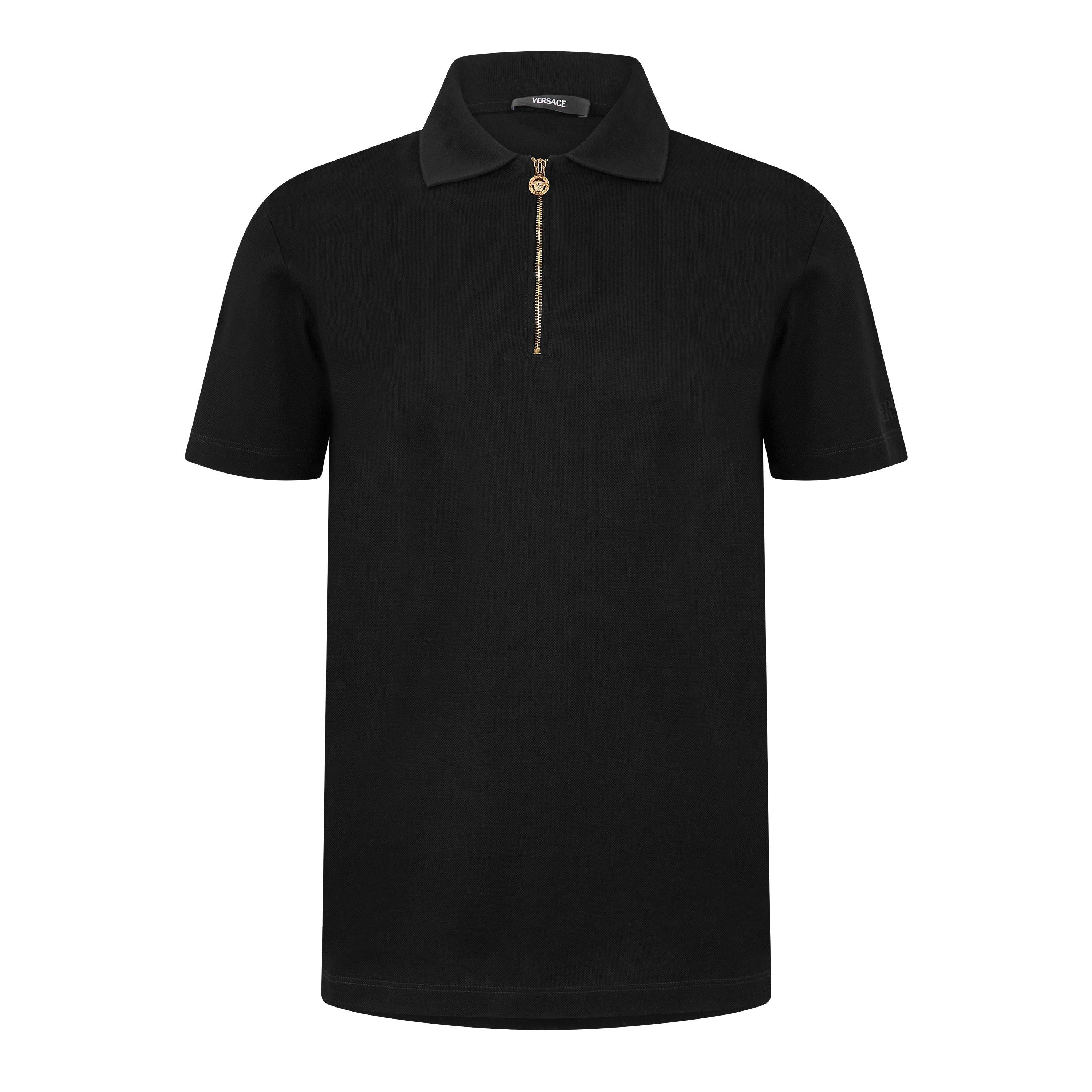 Zipped Short-Sleeve Polo Shirt