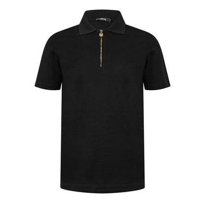 Zipped Short-Sleeve Polo Shirt
