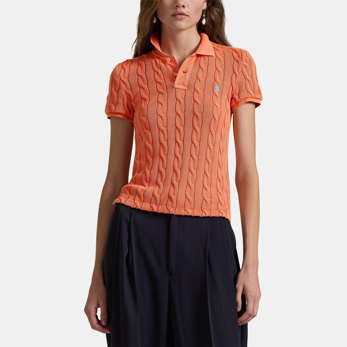 Cable Knit Polo Shirt