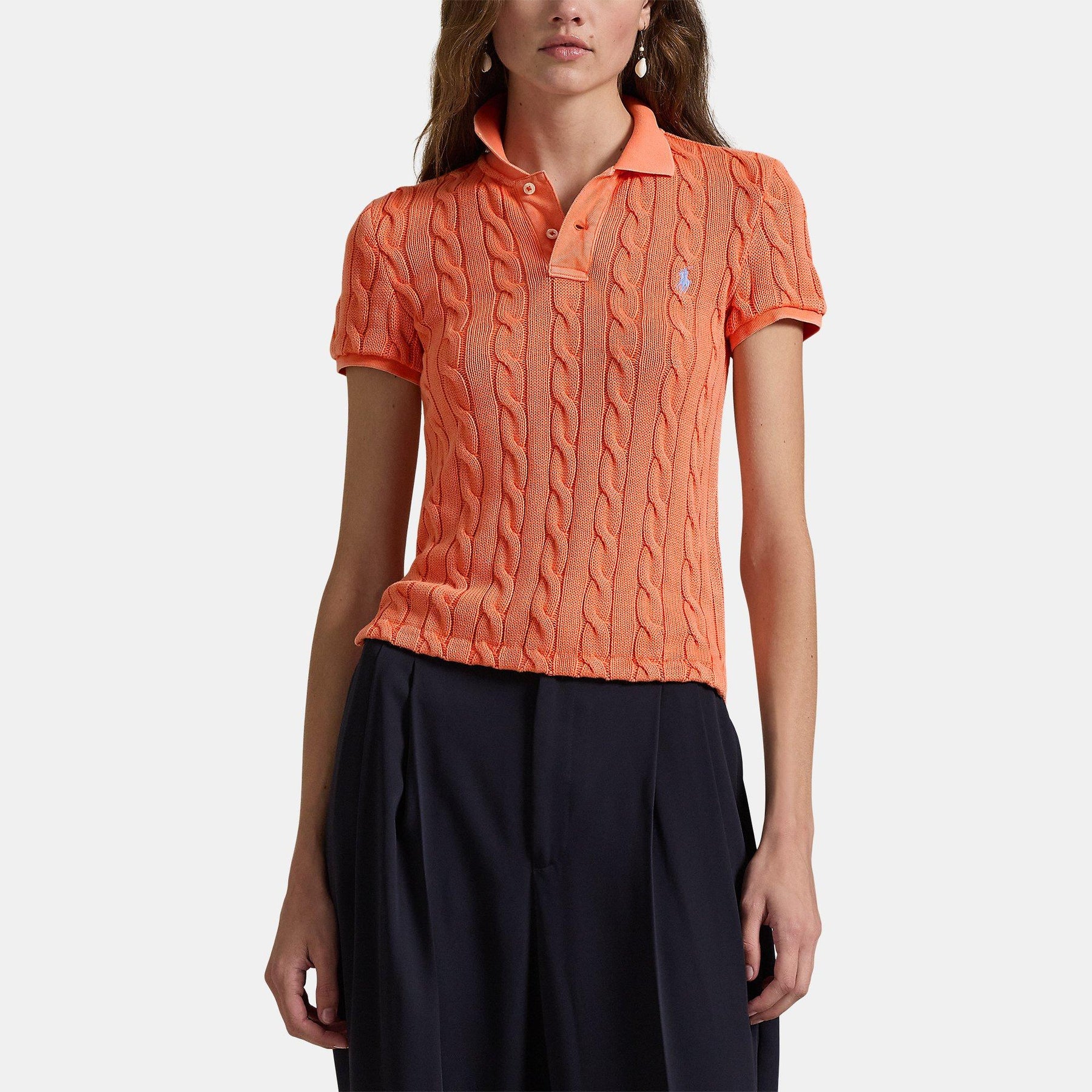 Cable Knit Polo Shirt