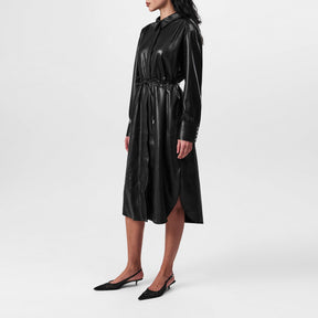 Women's Belted Elegant Shirt Collar Dress