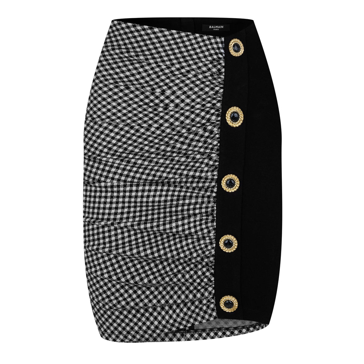 Ruched Crosshatch Midi Skirt