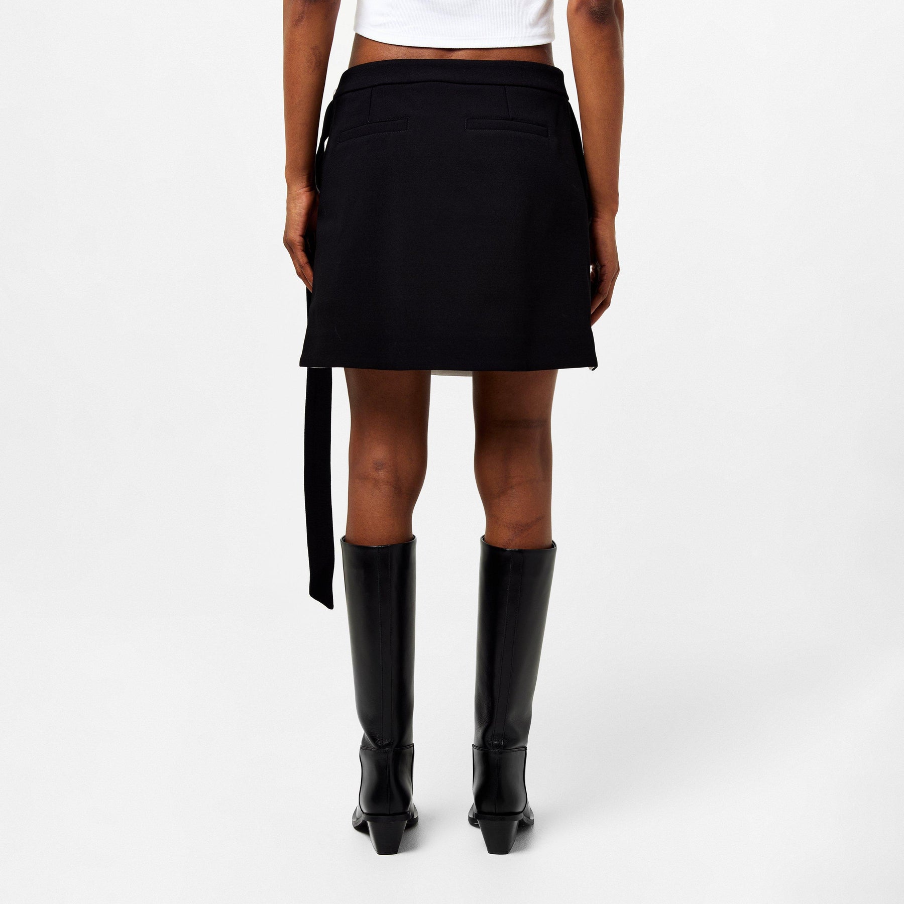 Mini Belted Skirt With Slit