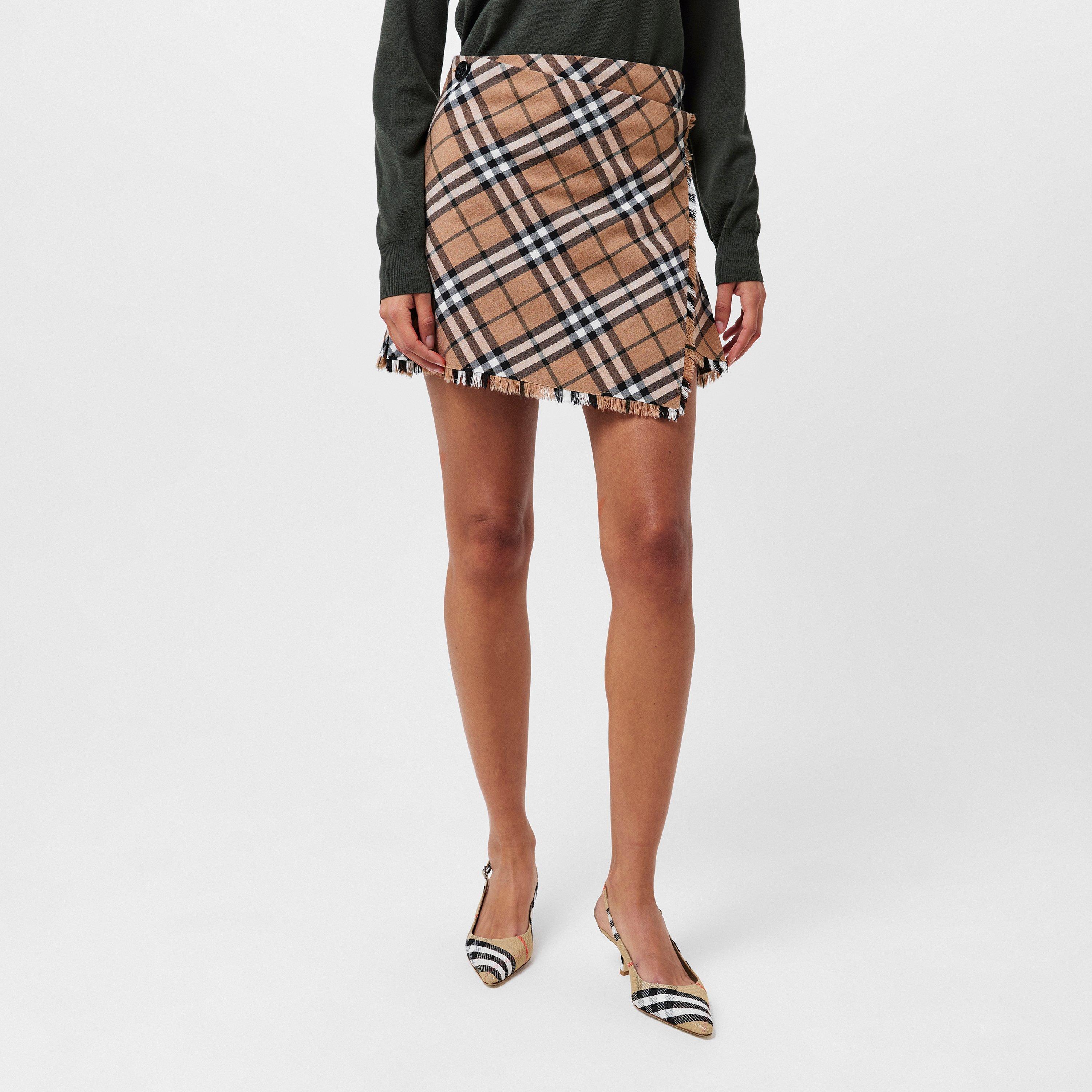 Check Wool Blend Mini Kilt