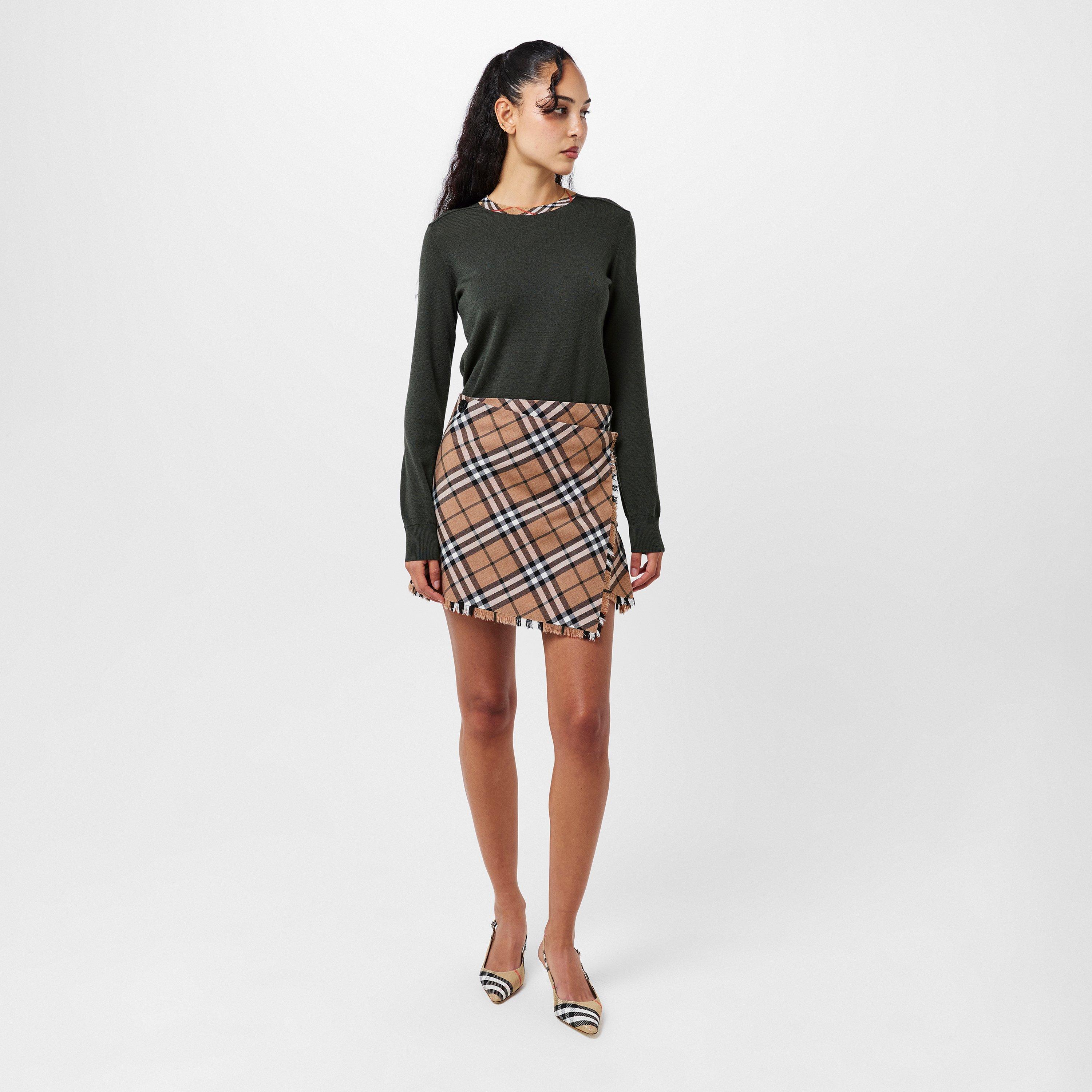 Check Wool Blend Mini Kilt