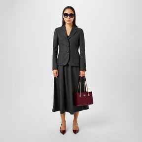 Women's Plain Wool Midi Skirt