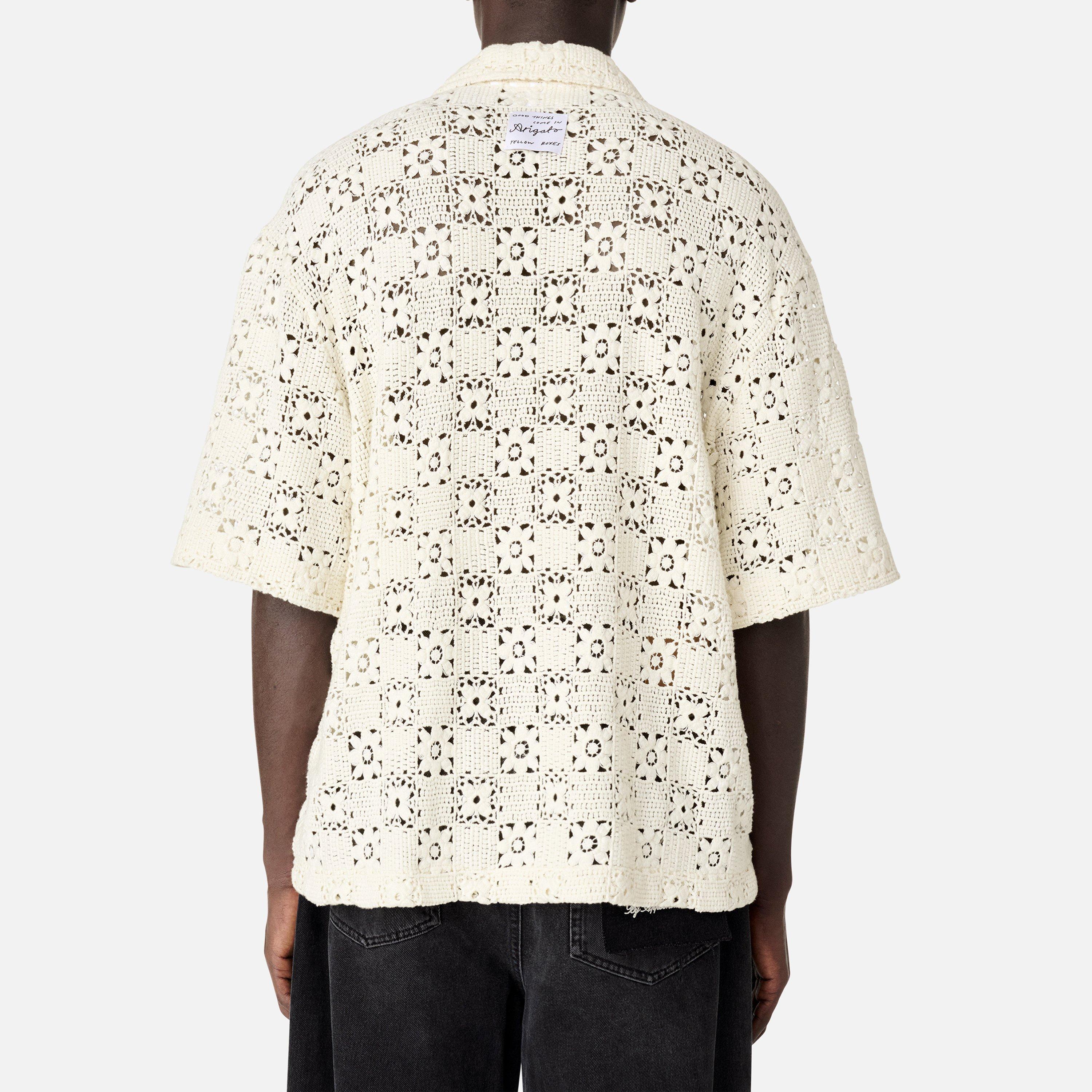 Eren Crochet Short-Sleeve Patterned Shirt
