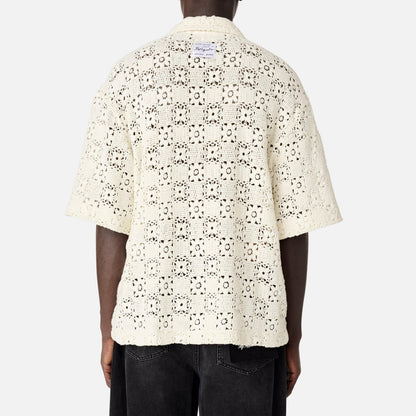 Eren Crochet Short-Sleeve Patterned Shirt
