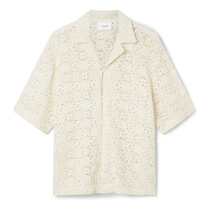 Eren Crochet Short-Sleeve Patterned Shirt