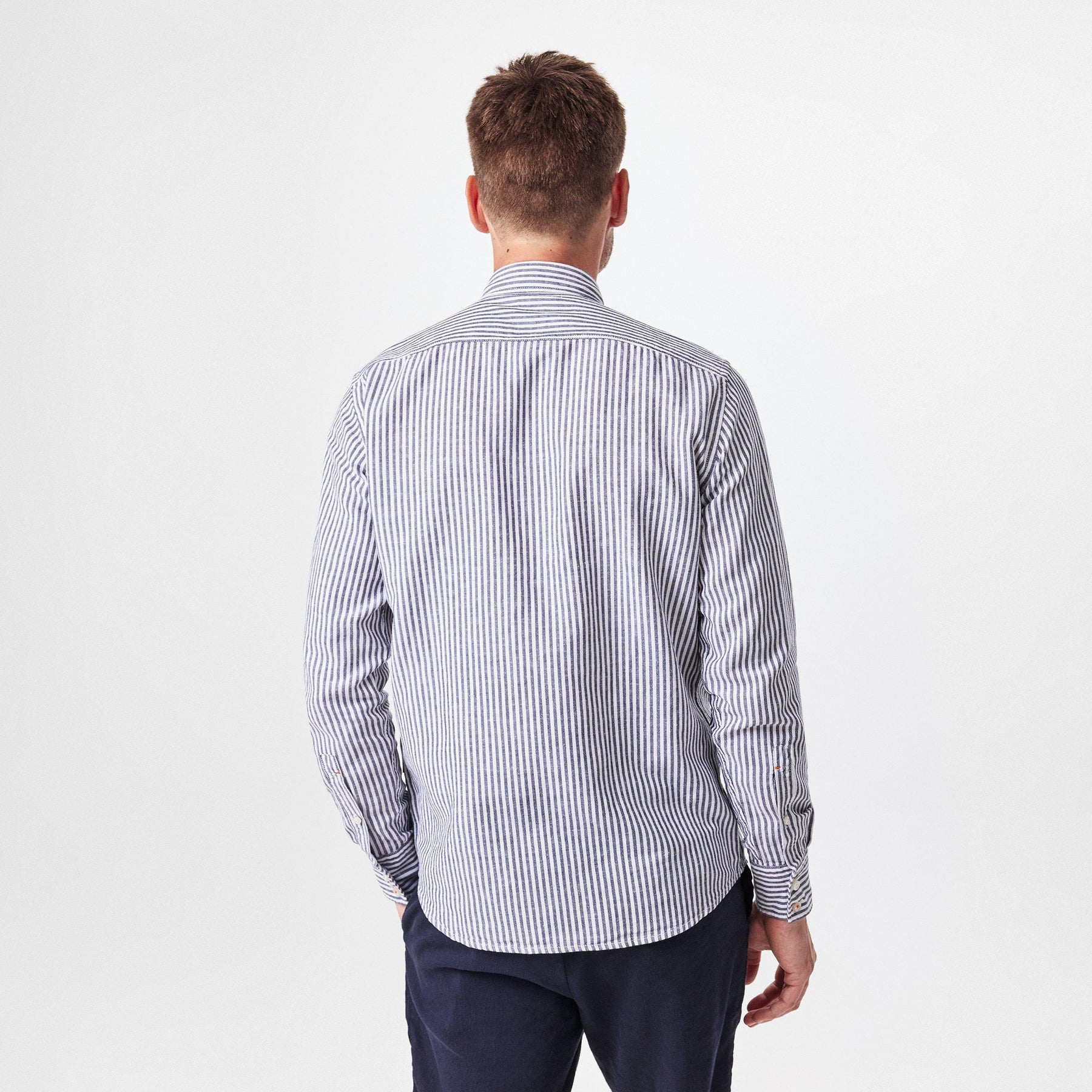 Men's Relegant Stripe Patterned Long-Sleeve Shirt
