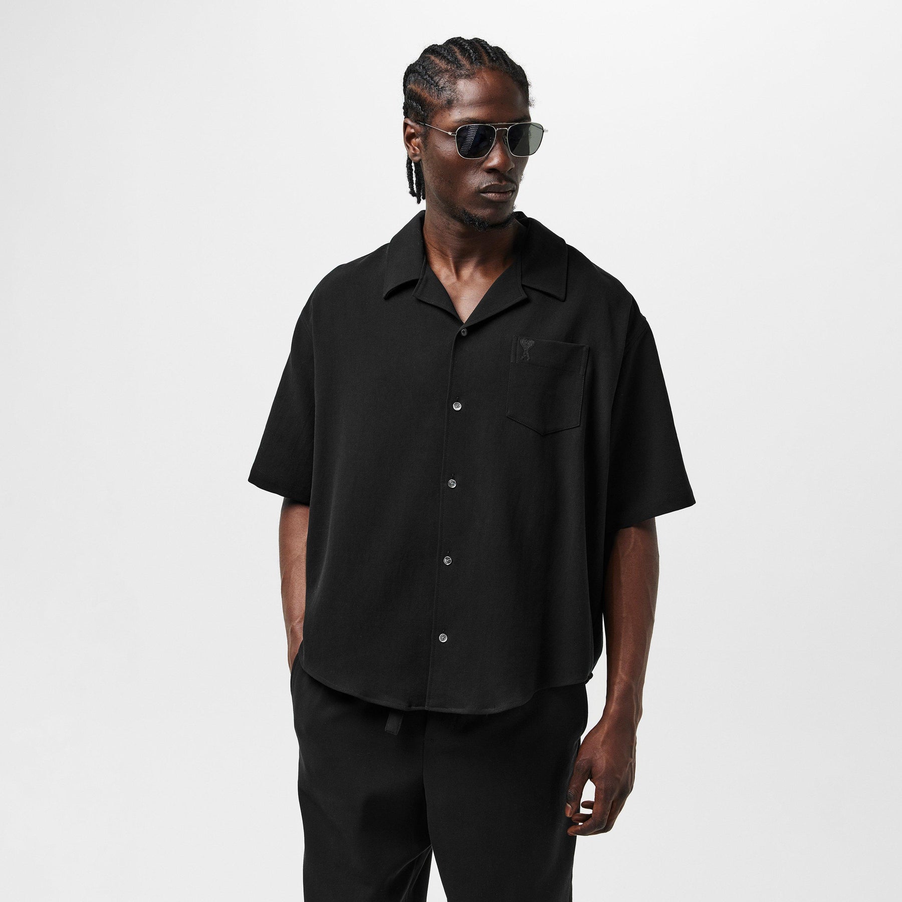 Men's Camp Short-Sleeve Plain Shirt