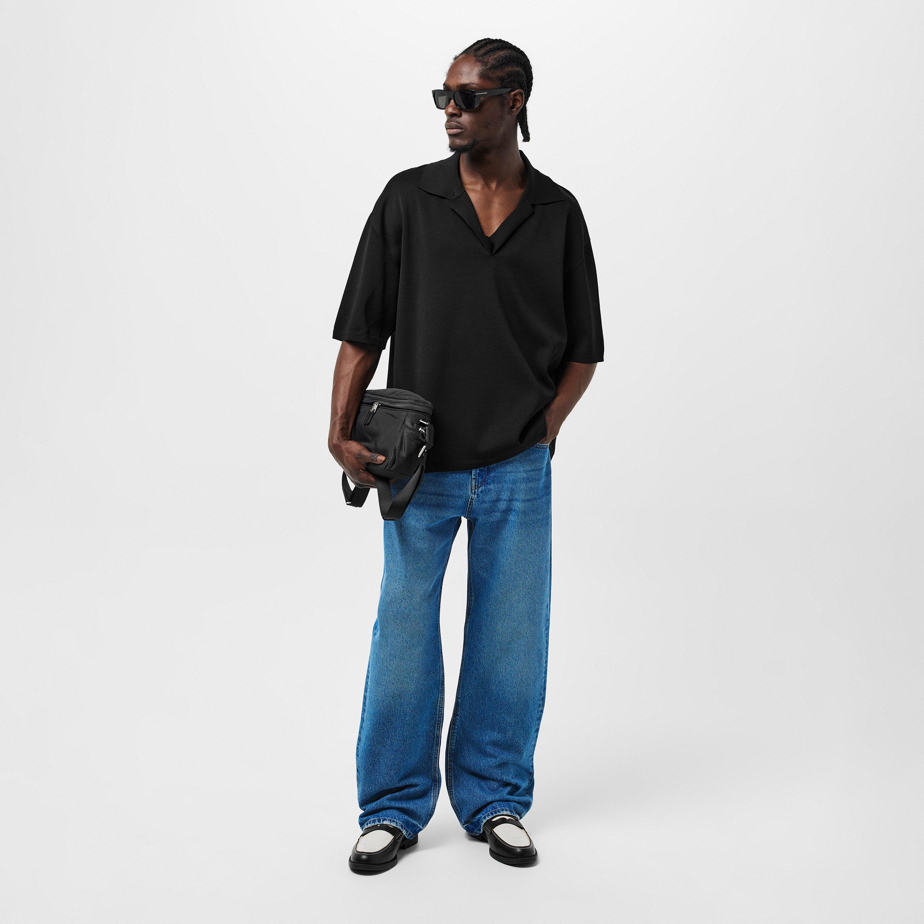 Knitted Short-Sleeve Polo Shirt