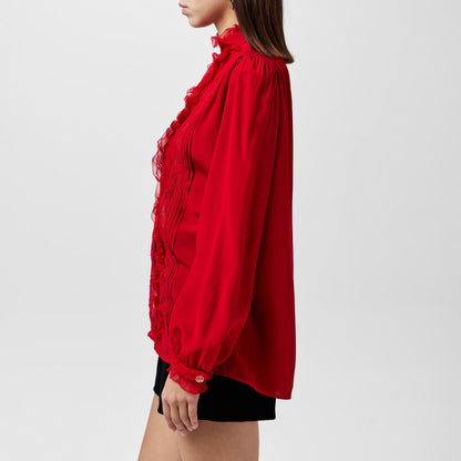 Crepe Ruffle Blouse