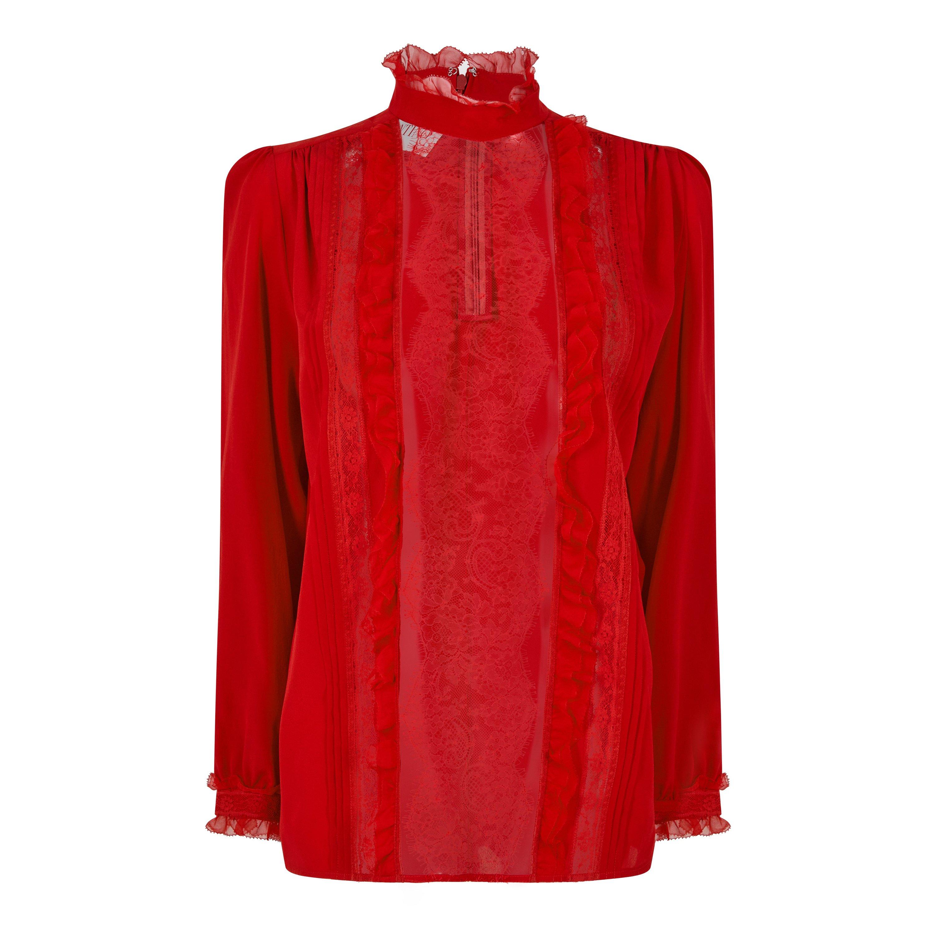 Crepe Ruffle Blouse