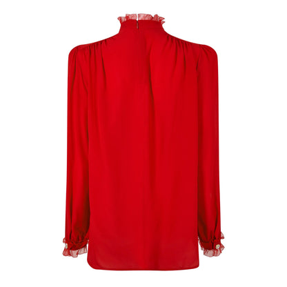 Crepe Ruffle Blouse
