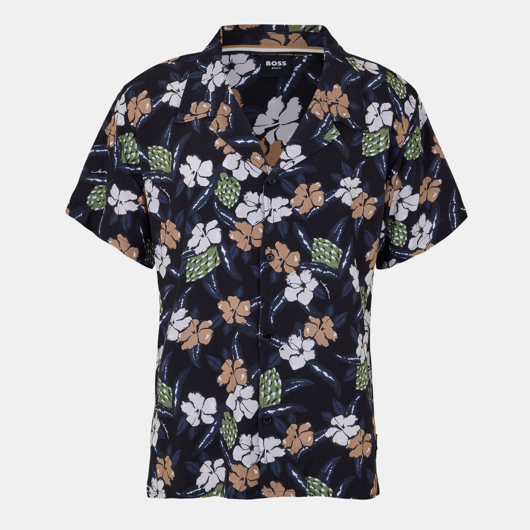 Men's BW Beach Shirt, Plain Short-Sleeve