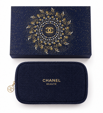 Chanel Beauty VIP Gift Quilted Makeup Bag Cosmetic Pouch Toiletry Case New