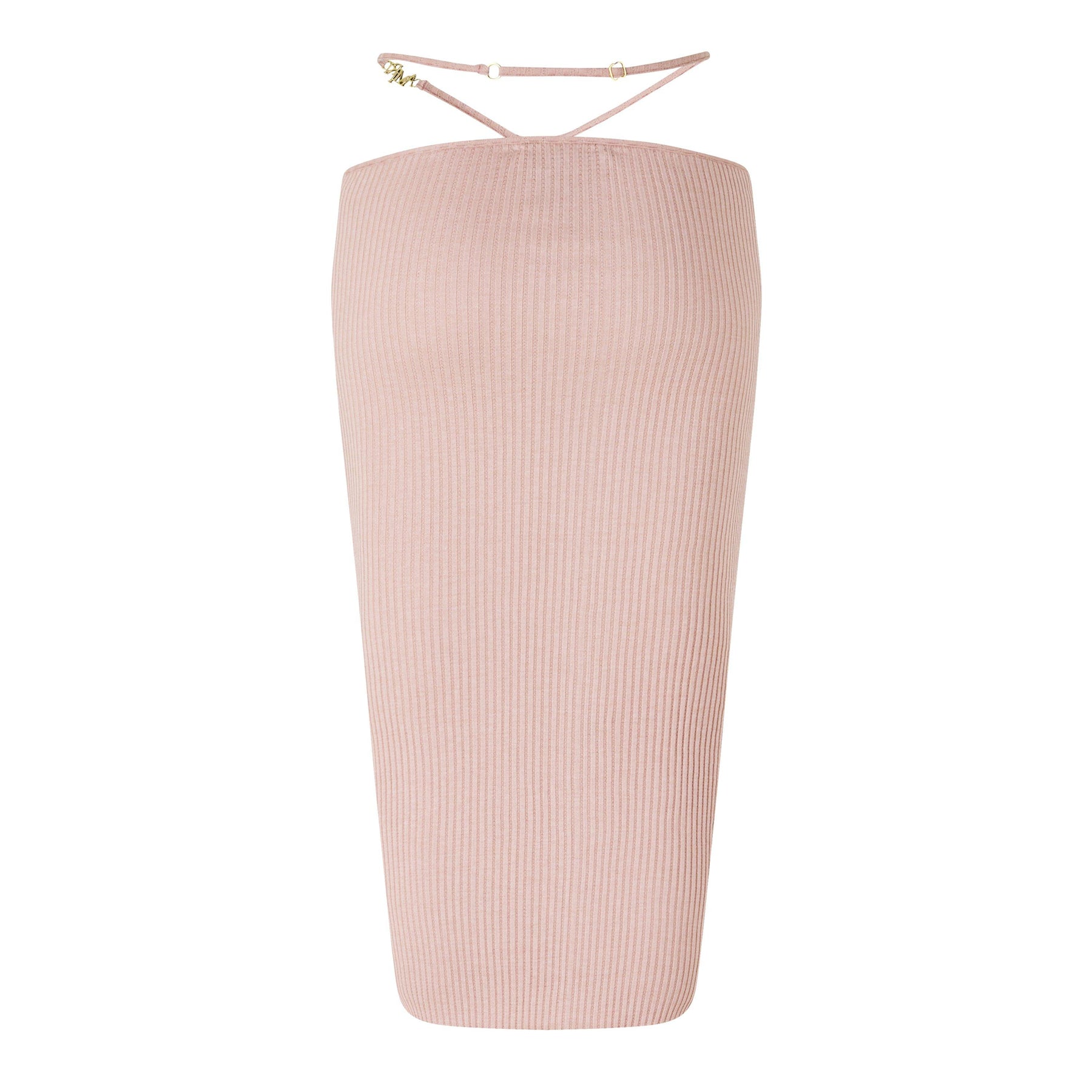 Ribbed Staggered Midi Skirt