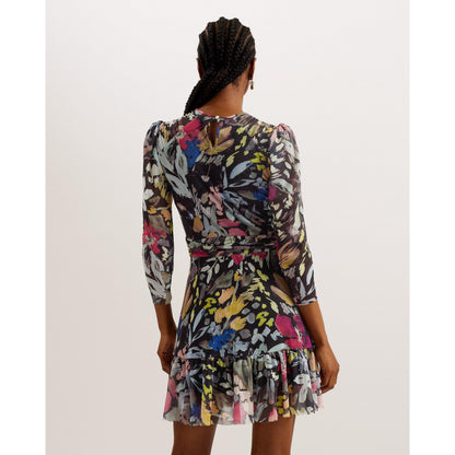 Payslyy Mesh Mini Skater Dress