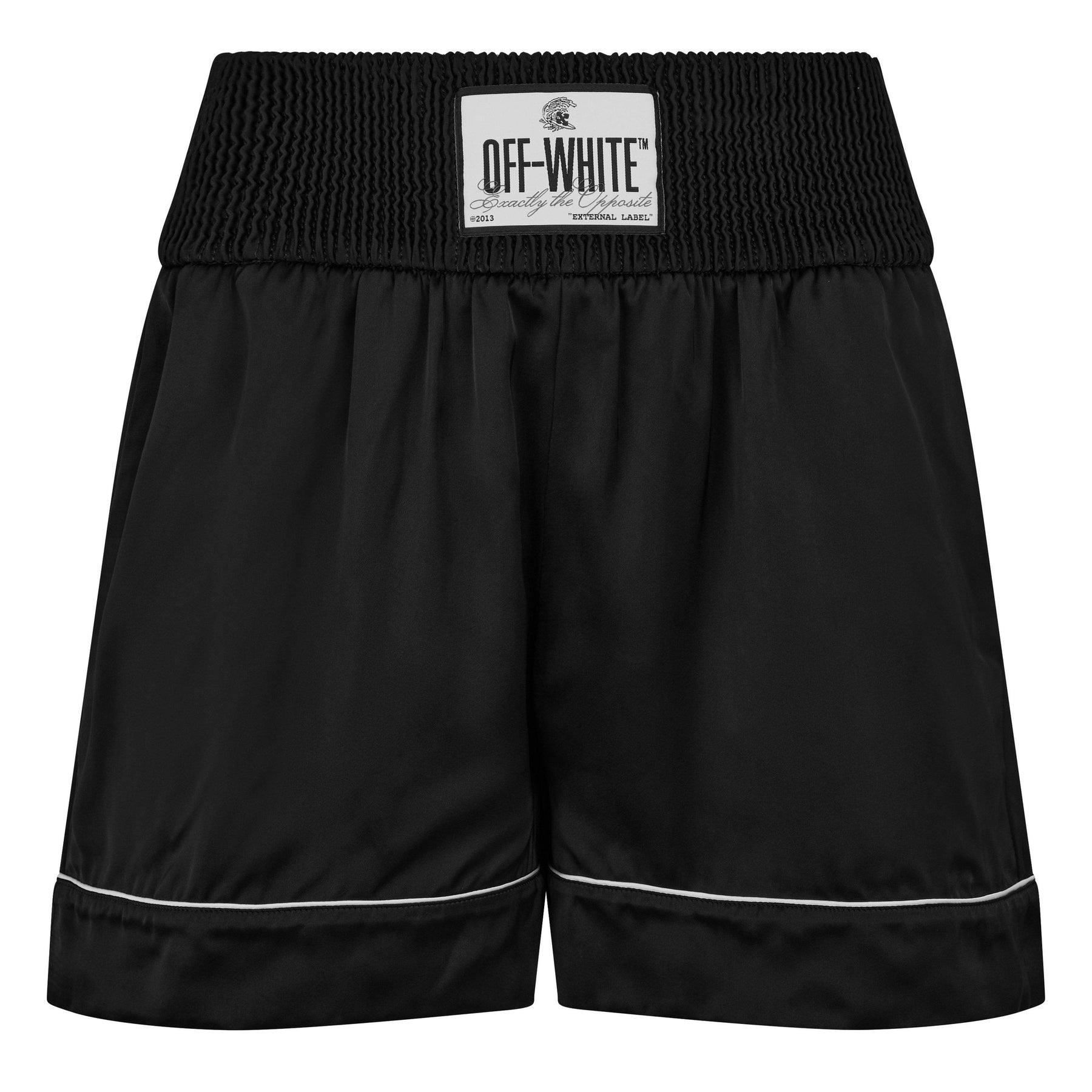 Satin Logo-Patch Shorts
