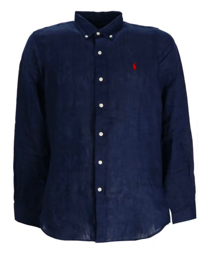 Polo Ralph Lauren Blue Linen Button-Down Shirt