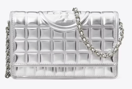 FLEMING METALLIC QUILT CHAIN WALLET