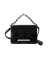 Four Ring Mini Chain Bag in Black Patent Leather