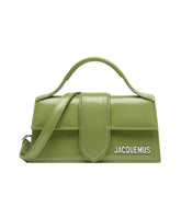 Green Leather Bag with Cotton Interior