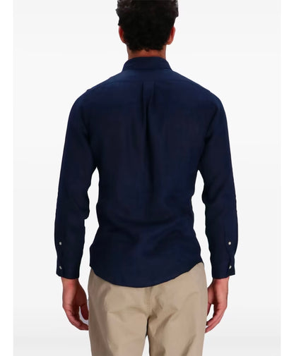 Polo Ralph Lauren Blue Linen Button-Down Shirt