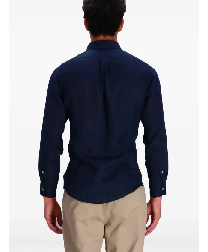 Polo Ralph Lauren Blue Linen Button-Down Shirt