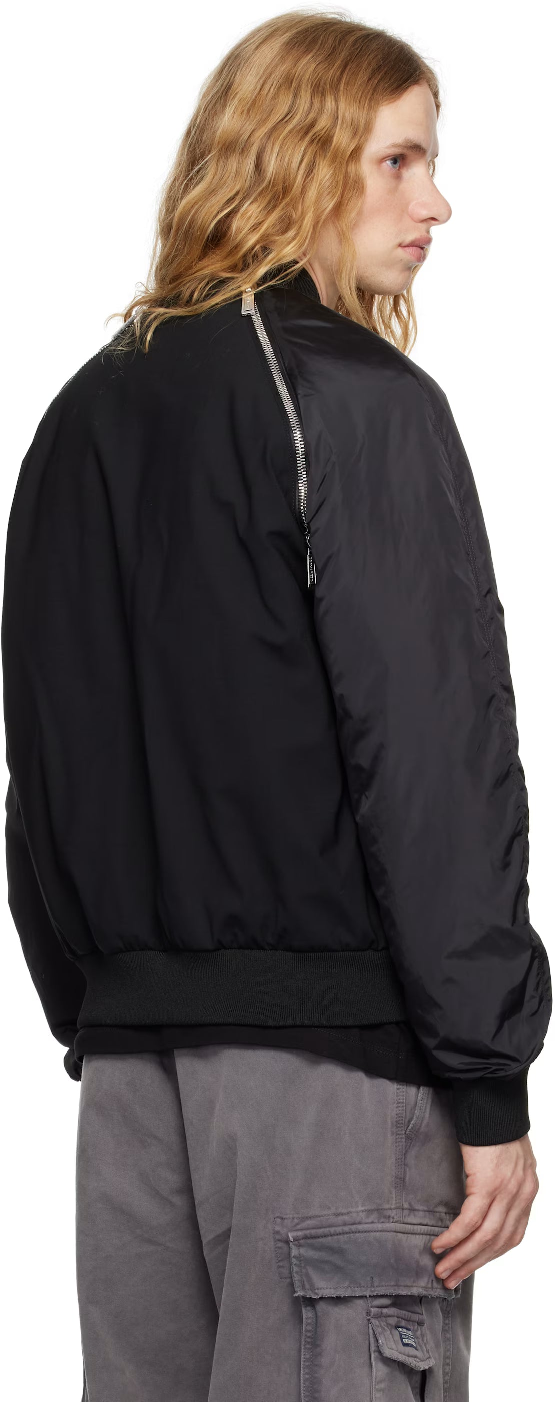 Black Classic Zipped Bomber Jacket