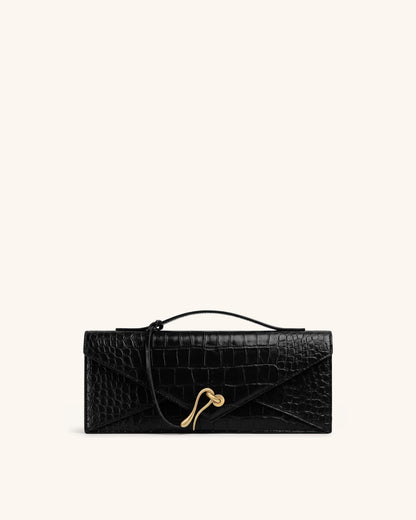 Celeste Envelope Top Handle Bag - Light Blue Croc