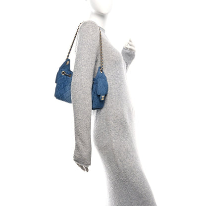 Chanel Washed Denim Quilted Mini Chanel 25 Handbag Blue