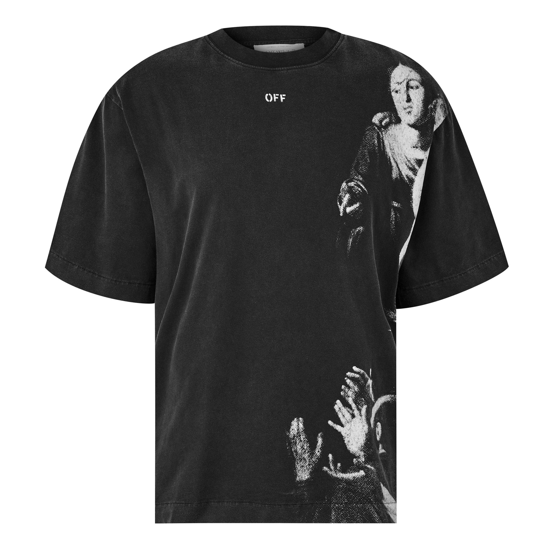 Men's Blurred Mary Skater T-Shirt, Bold Graphic Print