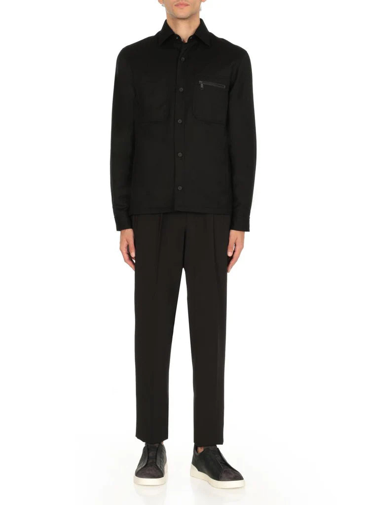 Z Zegna Men’s Triple Stitch™ Black Suede & Garnet Leather Sneakers – Cross Elastic, Lightweight Sole