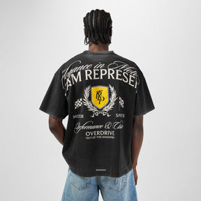 Men's Rep Crest T-Shirt, Striking Graphic Print