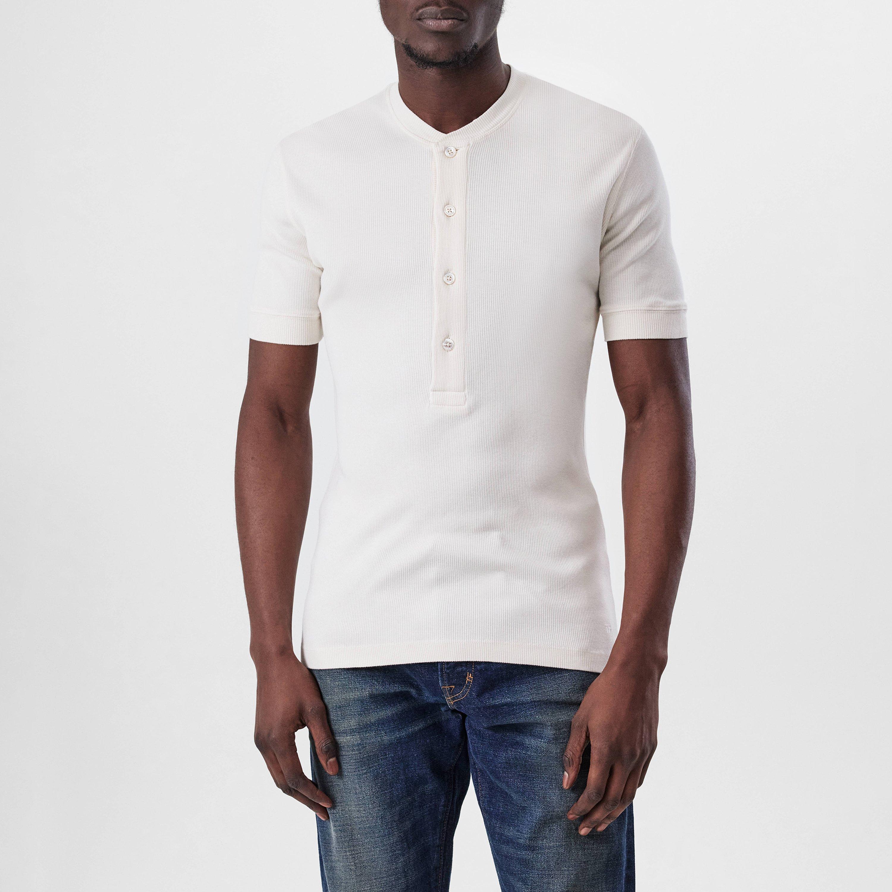 Ribbed Henley T-Shirt