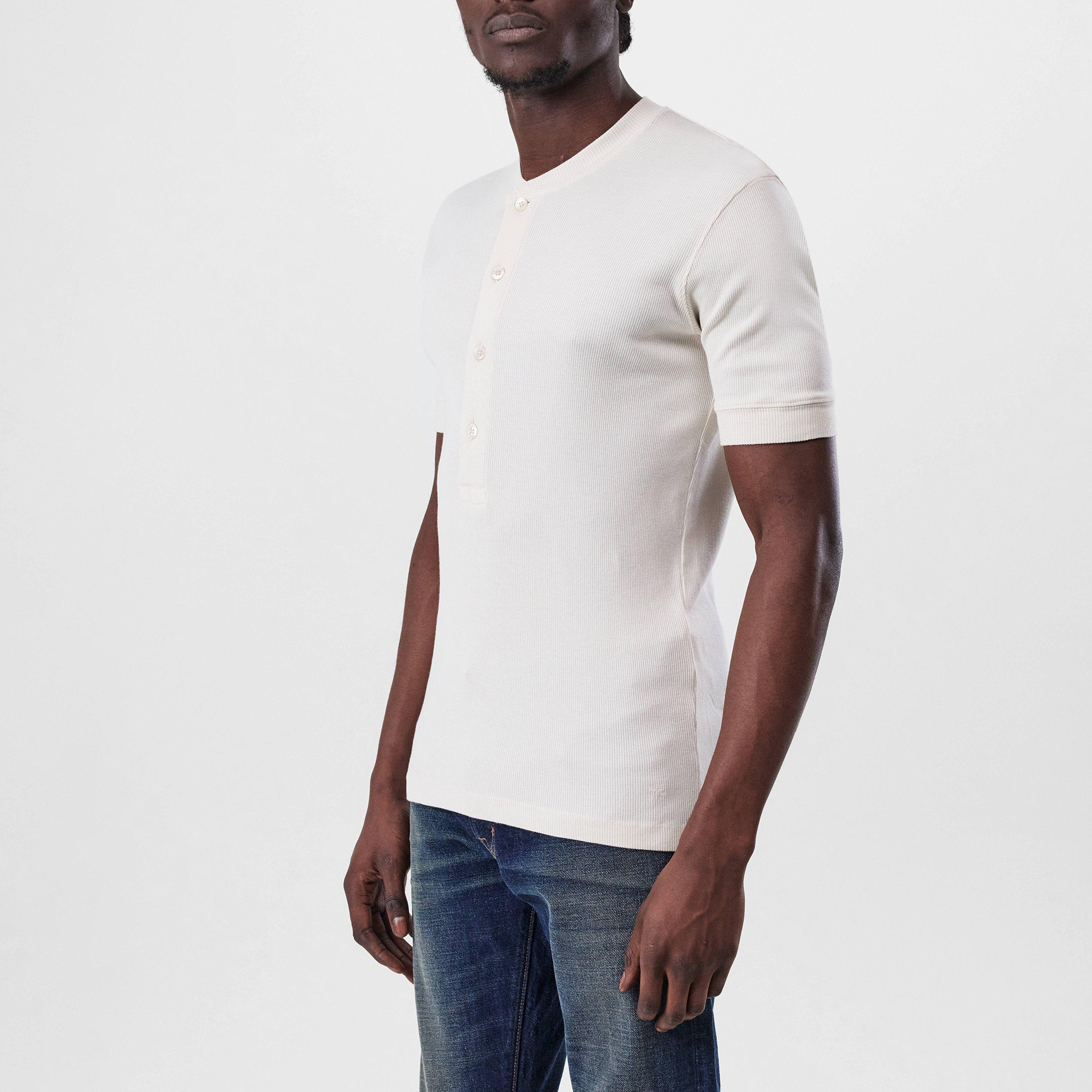 Ribbed Henley T-Shirt